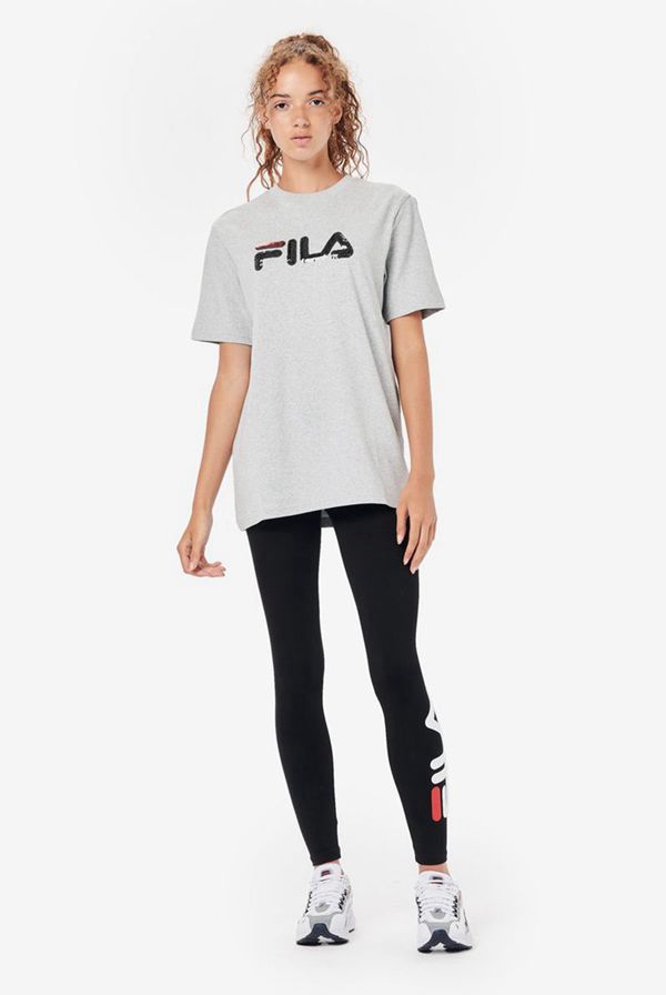 Camisetas Manga Corta Fila Mujer Gris Claro - Lucinda S/S Sequin Logo - España 438791BUJ